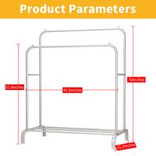 Load image into Gallery viewer, HQ&LP Garment Rack Freestanding Hanger Double Rods Multi-functional Bedroom Clothing Rack, Black